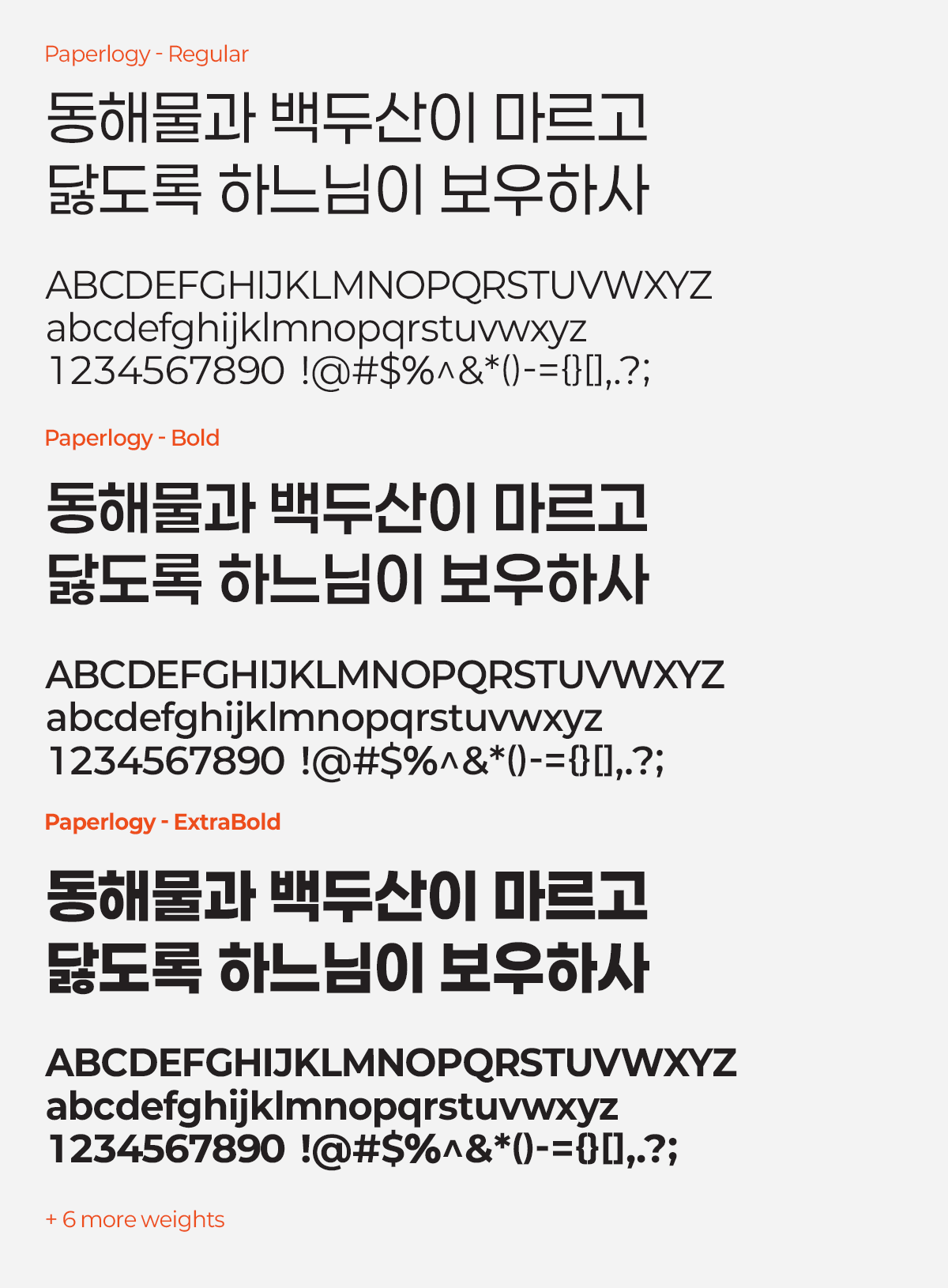Preview of Paperlogy font